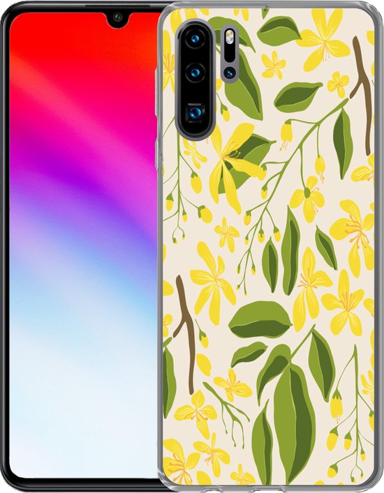 Coque Huawei P30 Pro - Bloem - Jaune - Motifs - Coque de téléphone en Siliconen