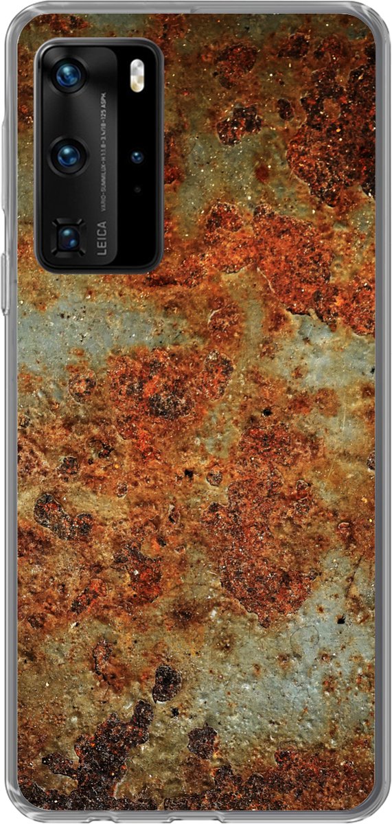 Telefoonhoesje Geschikt voor Huawei P40 Pro hoesje - IJzer - Vintage - Roest print - Siliconen Telefoonhoesje Telefoonhoesje