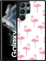 Galaxy S22 Ultra Hardcase hoesje Flamingo - Designed by Cazy