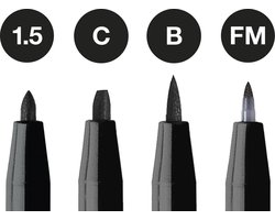 Faber-Castell tekenstift - Pitt Artist Pen - zwart - 4-delig - FC-167153