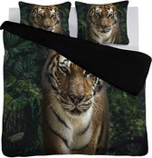 Senzai Tiger Dekbedovertrek - Tweepersoons - 200x200/220 cm - Black