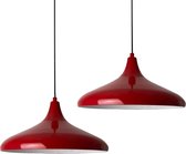 Bamyum Champion 2x Rood Hanglampen Metalen 2xE27 Fitting Ø 35 cm Pendellamp Voor Binnen Binnenkleur is Wit