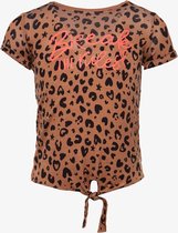 TwoDay meisjes T-shirt met luipaardprint - Bruin - Maat 110/116