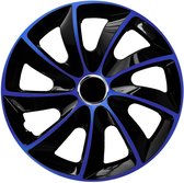 NRM -  Stig Extra Wieldoppen 13" - Blauw & Zwart- set van 4 stuks - ABS / Duurzaam / Resistant