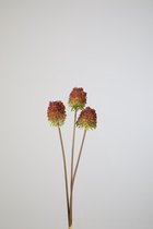 Kunsttak - Allium - daslook  - topkwaliteit decoratie - 2 stuks - zijden tak- roze - 56 cm hoog