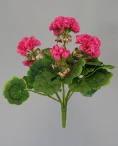 Kunstbloem - geranium- topkwaliteit bosbloemen - kamerplant - roze - 26 cm hoog