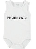 Baby Rompertje met tekst 'Papa's kleine wonder' | mouwloos l | wit zwart | maat 50/56 | cadeau | Kraamcadeau | Kraamkado