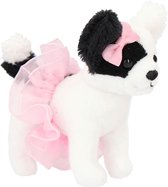Topmodel Sleutelhanger Hond Junior 10 X 8 Cm Pluche Wit/zwart