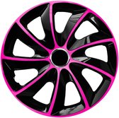 NRM - Stig Extra Wieldoppen 15" - Roze & Zwart- set van 4 stuks - ABS / Duurzaam / Resistant