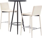 vidaXL 3-delige Barset kunstleer crème