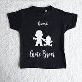 Ik word grote broer | zwangerschapsaankondiging | T-shirt - Zwart (maat 104-110)