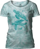 Ladies T-shirt Monotone Sea Turtles XXL