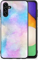 Silicone Back Case Geschikt voor Samsung Galaxy A13 5G | Geschikt voor Samsung Galaxy A04s Telefoon Hoesje met Zwarte rand Watercolor Light