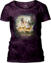 Ladies T-shirt Wolf Moon Rising L