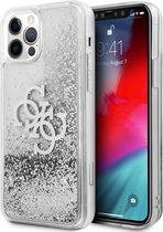 Guess Big 4G Logo Liquid Glitter Case - Apple iPhone 12 Pro Max (6.7") - Zilver