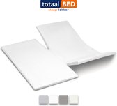 totaalBED Hoeslaken Splittopper - 200x220 - Wit - 100% katoensatijn - dubbele split