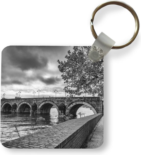Porte-clés - Cadeaux à distribuer - Pont - Maastricht - Zwart - Wit - Plastique