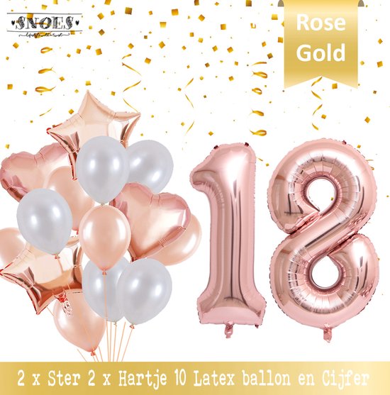 Bouquet de ballons d'anniversaire 18 ans rose blush