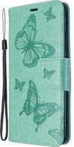 Xiaomi Mi Note 10 Pro Hoesje - Mobigear - Butterfly Serie - Kunstlederen Bookcase - Turquoise - Hoesje Geschikt Voor Xiaomi Mi Note 10 Pro