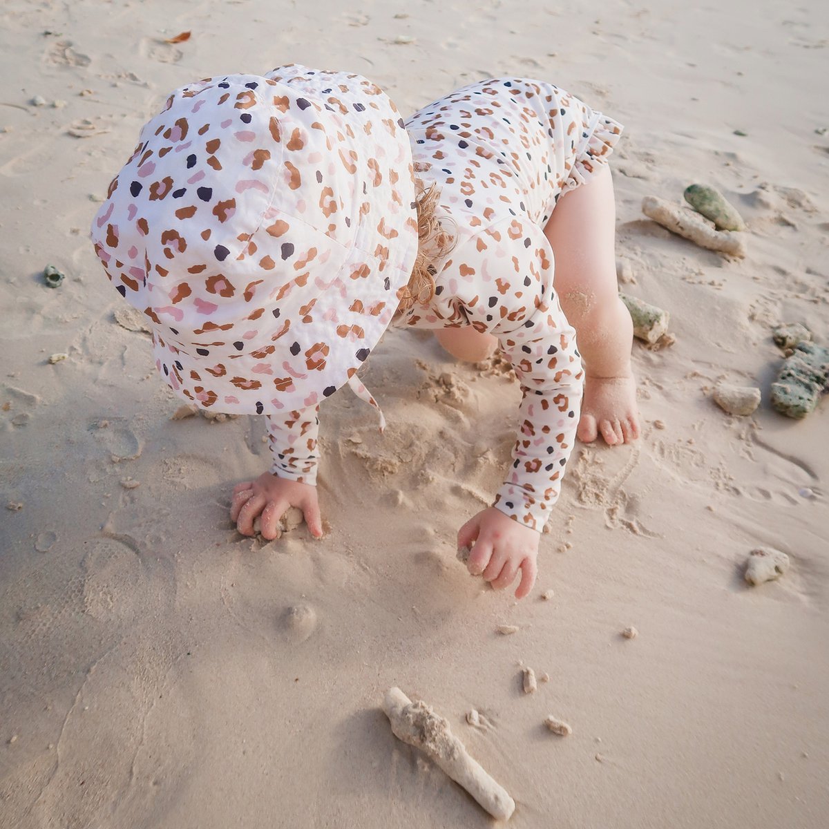 Swim Essentials UV Badpak Meisjes Met Lange Mouwen - Kaki - Leopard — afbeelding 15