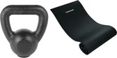 Tunturi - Fitness Set - Kettlebell 8kg - Fitnessmat 160 x 60 x 0,7 cm