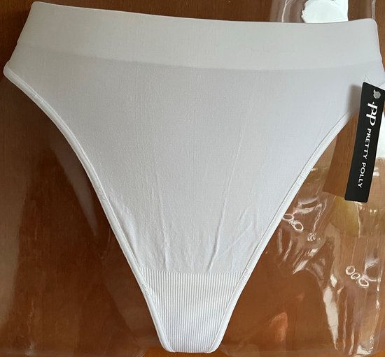 Pretty Polly Slipje - AlmostNaked - Ultra Soft - Ultra Light - Naadloos - Microfibre - luxe - Thong - Small - White - AJ17