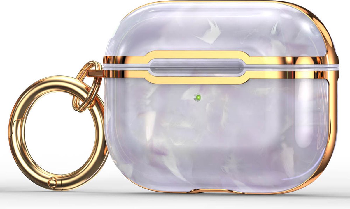 Case cover - Apple Airpods 3 - paars goud - siliconen marmer patroon