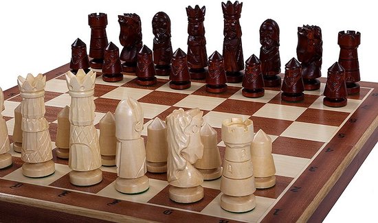 Chess the Game - Luxe grote classic schaakbord met prachtige handgemaakte schaakstukken - EYECATCHER!!
