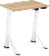 Worktrainer - YDesk - Klein zit sta bureau - Elektrisch - Memory display - 80x60 cm - Wit/Natuur eiken