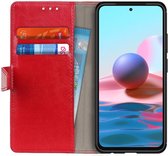 Xiaomi Redmi Note 10 / 10S Hoesje Wallet Book Case met Stand Rood