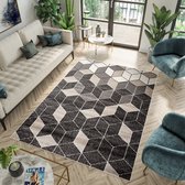 Tapiso Fiesta Vloerkleed Bruin Woonkamer 3D Tapijt Maat- 80x150