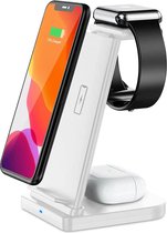 3-in-1 Draadloze geschikt voor Apple Oplader - Oplaadstation geschikt voor Apple - geschikt voor Apple Dockingstations - Inclusief Snellaadstekker - Wit - Qi Lader | Watchbands-shop.nl