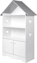 Luxiqo® Boekenkast - Opbergkast Met Deuren - Kinderkast - 3 Planken - Kinderkamer - MDF - Wit 115 × 62 × 28 cm