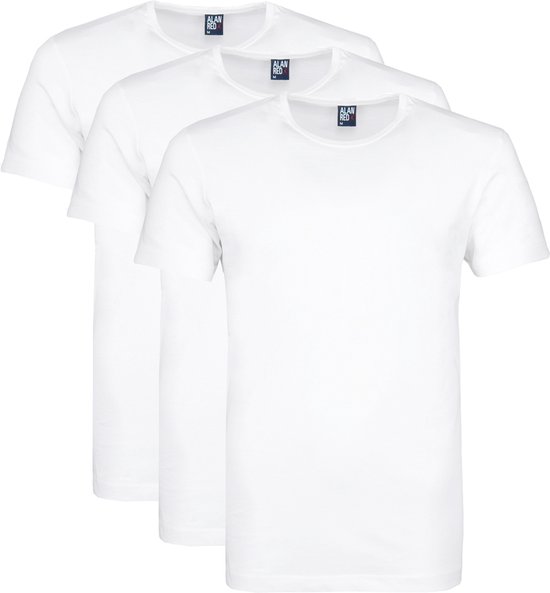 Alan Red - Giftbox Derby O-Hals T-shirts Wit (3Pack) - Heren - Maat S - Regular-fit