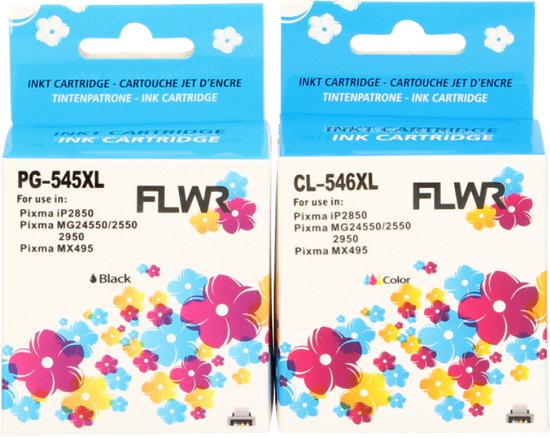 Cartouche compatible Canon PG-545XL/CL-546XL - Pack de 2 - noir, cyan,  magenta, jaune - ink