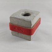Rauw Beton Design kaarsen Ruby Rood industrieel kaarsenhouder cement