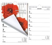 MGPcards - Weekblok (met Wire-O binding) 2022 - Week begint op Maandag - Bloemen - Rood