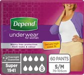 Depend Super - Incontinentiebroekjes voor urineverlies - S/M - Vrouwen - 60 stuks