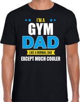 Gym dad like normal except cooler cadeau t-shirt zwart - heren - hobby / vaderdag / cadeau shirts L