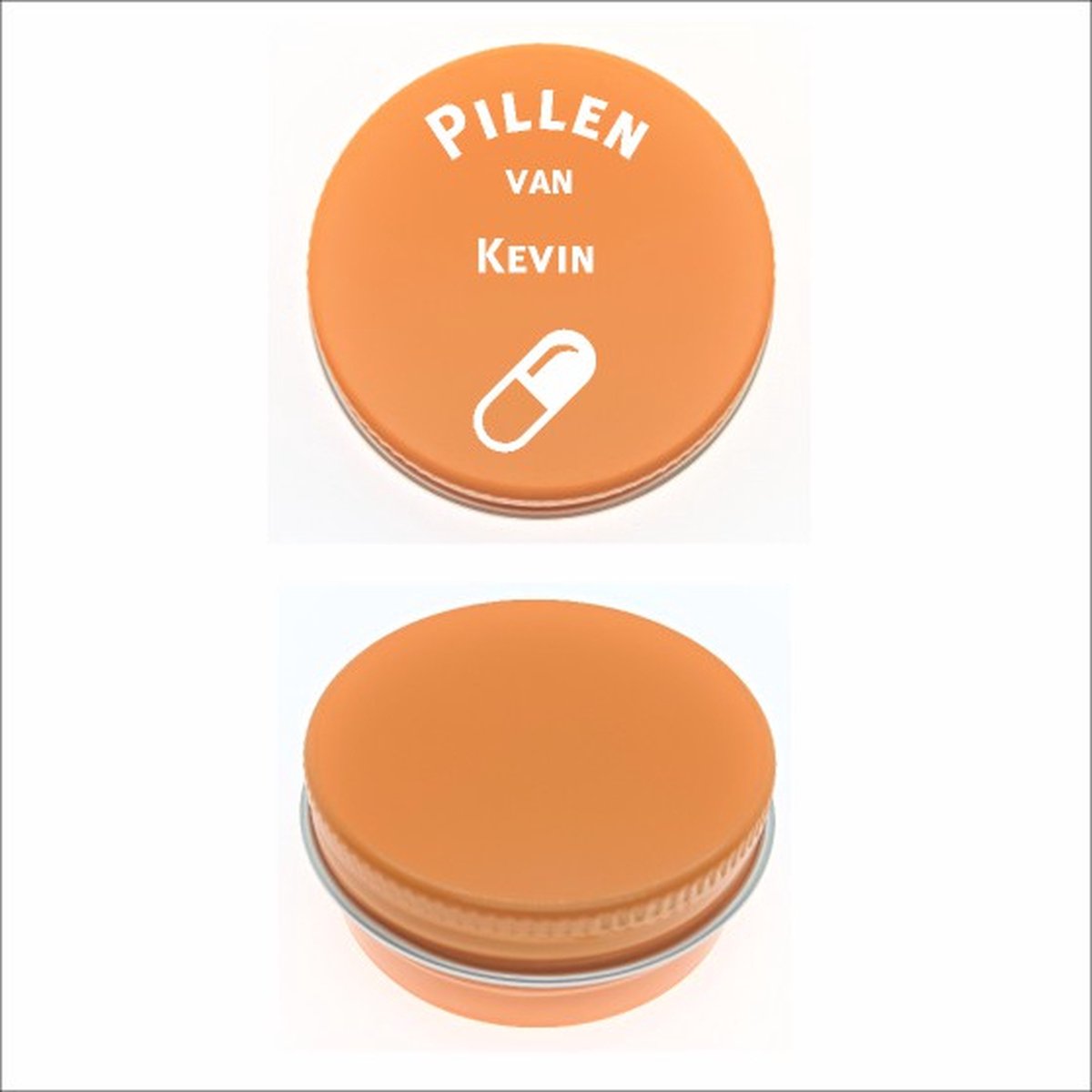 Pillen Blikje Met Naam Gravering - Kevin