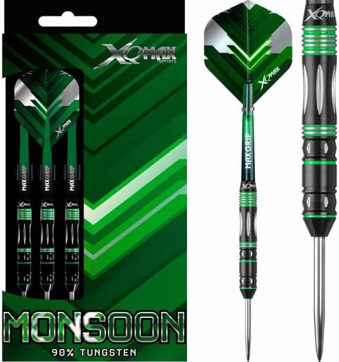 XQ Max - Monsoon - darts - 26 gram - dartpijlen - 90% tungsten - steeltip