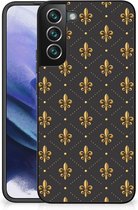 Telefoonhoesje Geschikt voor Samsung Galaxy S22 Pro Backcase Siliconen Hoesje met Zwarte rand Franse Lelie