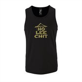 Zwarte TankTop met " Ho Lee Chit " print Goud size M