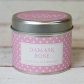 Damask Rose Polka Dot Candle in Tin