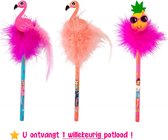 Top Model Tropical potlood - 1 exemplaar - Flamingo of Ananas - 20 cm - Met gum