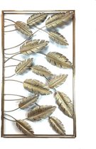 Rectangle Metal Gold Walldeco Leaves 120*5*70