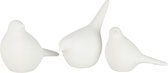 J-Line Set 3 Vogel Keramiek Wit / 2x de set van 3 stuks