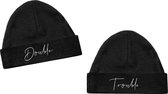 Mutsjes new born tweeling-double trouble-0-3 mnd-Zwart-Wit