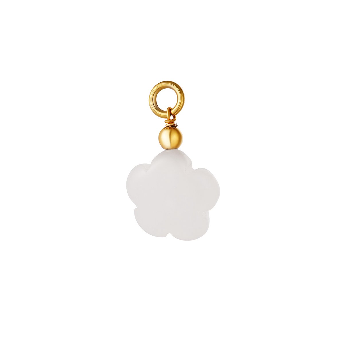 Roestvrijstalen DIY bedel - Yehwang - Bedel - One size - Goud/Ecru