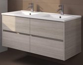York - wastafelonderbouwkast - 120 cm - 4 softclose laden - grijs eiken
